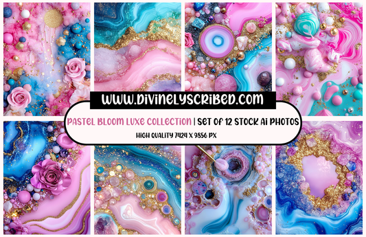 *Digital Product* 🌸 Pastel Bloom Luxe Collection Stock Photos