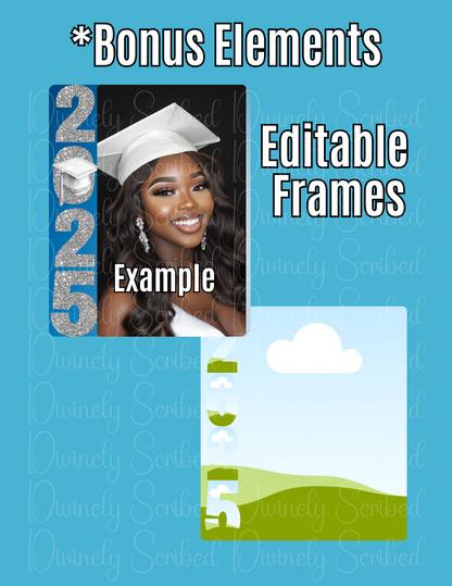 🎓 Luxe & Learned™ 2025 Graduation Digital Bundle – Editable Canva Templates + Bonus Elements